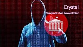  Presentation with cyber attack - Presentation enhanced with dark background threat of cyber background and a  colored foreground