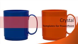  Presentation with blue orange white - Audience pleasing theme consisting of dark blue and orange mug backdrop and a red colored foreground