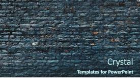  Presentation with brick wall texture - Theme consisting of dark-blue-brick-wall-texture background and a tawny brown colored foreground