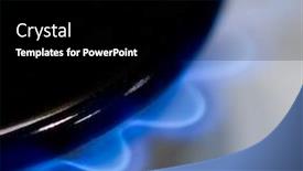  Presentation with blue gas flame - Presentation theme enhanced with dark blue flame of gas on a cooker background and a black colored foreground