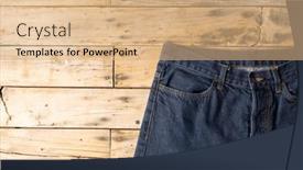  Presentation with blue design - Slide set with dark-blue-jeans-lying background and a coral colored foreground