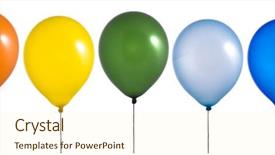  Presentation with pink and white balloons - PPT layouts featuring dark blue orange - rainbow balloons on white background background and a cream colored foreground