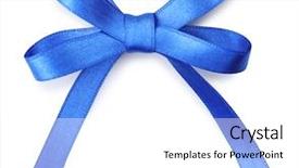  Presentation with healthcare dark blue ribbon - Colorful presentation design enhanced with dark blue ribbon bow isolated backdrop and a white colored foreground