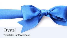  Presentation with banner blue - Amazing PPT theme having dark blue ribbon bow isolated backdrop and a light blue colored foreground