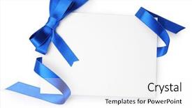  Presentation with blue ribbon - Cool new slide deck with dark blue satin ribbon backdrop and a white colored foreground