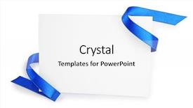  Presentation with blue ribbon - Slide deck consisting of dark blue satin ribbon background and a white colored foreground