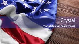  Presentation with usa flag - Audience pleasing slide set consisting of dark blue silk fabric - usa national flag on wooden backdrop and a  colored foreground