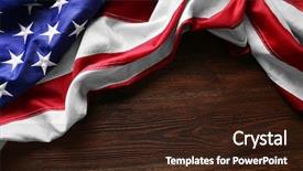  Presentation with usa flag and energy - Beautiful slides featuring dark blue silk fabric - usa national flag on wooden backdrop and a  colored foreground