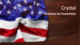  Presentation with usa flag and energy - Audience pleasing slides consisting of dark blue silk fabric - usa national flag on wooden backdrop and a  colored foreground