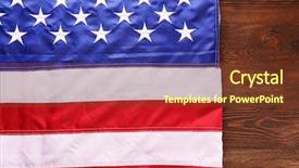  Presentation with national flag of chicago - Beautiful presentation theme featuring dark blue silk fabric - usa national flag on wooden backdrop and a  colored foreground