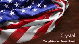  Presentation with usa flag and energy - Presentation theme having dark blue silk fabric - usa national flag on wooden background and a  colored foreground