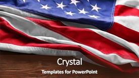  Presentation with national flag of chicago - Presentation theme with dark blue silk fabric - usa national flag on wooden background and a  colored foreground