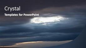  Presentation with dark blue - Presentation theme consisting of dark-blue-sky-at-sunset background and a dark gray colored foreground