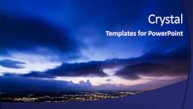  Presentation with light golden lights - Presentation with dark blue sky stars - city lights on sunset background and a navy blue colored foreground