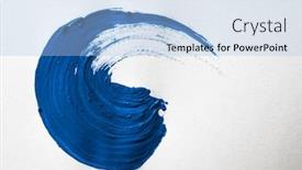  Presentation with brush stroke - Slide deck having dark blue stroke background and a light blue colored foreground