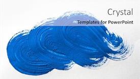  Presentation with stroke - Slide set featuring dark blue stroke of the paint brush on white paper background and a white colored foreground