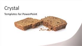  Presentation with bread - Slide deck enhanced with dark bread slice on white background and a white colored foreground