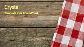  Presentation with tablecloth - PPT layouts enhanced with dark brown - red tablecloth on rustic background background and a violet colored foreground