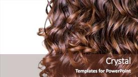  Presentation with wavy aquamarine - Cool new PPT theme with dark brown - wavy hair isolated on white backdrop and a tawny brown colored foreground