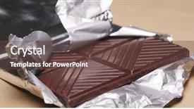  Presentation with bar - Colorful slide set enhanced with dark chocolate bar in foil backdrop and a tawny brown colored foreground