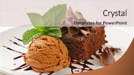  Presentation with cake brownies - PPT layouts consisting of dark chocolate cake with scoop background and a lemonade colored foreground