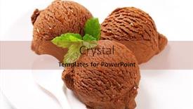  Presentation with chocolate ice cream - Theme having dark chocolate flavored ice cream background and a red colored foreground
