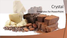  Presentation with white chocolate - Colorful slides enhanced with dark chocolate pieces and cocoa backdrop and a light gray colored foreground