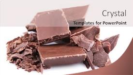  Presentation with white chocolate - PPT theme featuring dark-chocolate-pieces-isolated background and a lemonade colored foreground