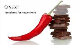 Presentation with chili - Audience pleasing theme consisting of dark chocolate with chili pepper backdrop and a white colored foreground