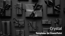  Presentation with christmas black - PPT theme with dark-christmas-theme-square-boxed background and a dark gray colored foreground