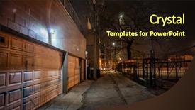  Presentation with garage car - Audience pleasing slides consisting of dark city alley with car backdrop and a wine colored foreground