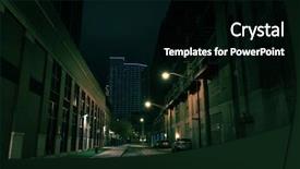  Presentation with dark night - Slide deck enhanced with dark city street at night background and a black colored foreground