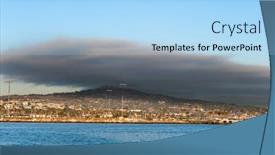  Presentation with community - PPT theme featuring dark-cloud-hangs-over background and a light blue colored foreground