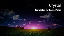  Presentation with night sky moon - Beautiful PPT layouts featuring dark clouds - large beautiful spring the field backdrop and a black colored foreground