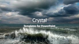  Presentation with storm drainage - Amazing PPT theme having dark clouds - view of storm seascape backdrop and a ocean colored foreground