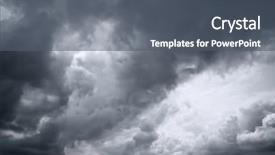  Presentation with rain clouds - Cool new slide deck with dark clouds before rain backdrop and a gray colored foreground