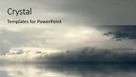  Presentation with storm clouds - Slides consisting of dark clouds gathering for an impending storm reflected over water background and a light gray colored foreground