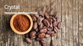  Presentation with dark old fashioned - Cool new PPT theme with dark cocoa powder in bowl backdrop and a coral colored foreground