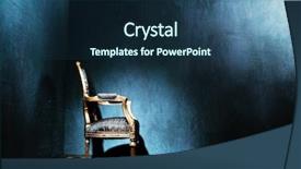  Presentation with white clay tiled roof - Slide set having dark corners - louis style armchair in blue background and a ocean colored foreground