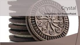  Presentation with sandwich - Presentation theme featuring dark-cream-sandwich-cookies-isolated background and a light gray colored foreground