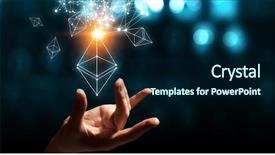  Presentation with connection - Theme featuring dark cyan - ethereum symbol and connection lines background and a navy blue colored foreground