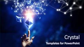  Presentation with connection - Theme having dark cyan - ethereum symbol and connection lines background and a navy blue colored foreground