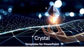  Presentation with connection - Theme consisting of dark cyan - ethereum symbol and connection lines background and a navy blue colored foreground