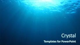  Presentation with dark blue - Beautiful PPT theme featuring dark cyan - underwater blue background in ocean backdrop and a ocean colored foreground