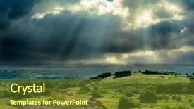  Presentation with erosion - Slide set consisting of dark dramatic sky over mountain with erosion background and a tawny brown colored foreground