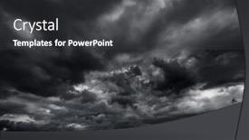  Presentation with rain sky - PPT theme having dark-dramatic-sky-with-black background and a dark gray colored foreground