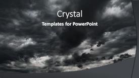  Presentation with rain clouds - Presentation theme consisting of dark-dramatic-sky-with-black background and a dark gray colored foreground