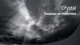  Presentation with rain sky - PPT theme having dark-dramatic-sky-with-black background and a dark gray colored foreground