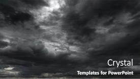 Presentation with rain sky - Presentation theme having dark-dramatic-sky-with-black background and a dark gray colored foreground