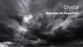  Presentation with rain sky - PPT theme with dark-dramatic-sky-with-black background and a gray colored foreground